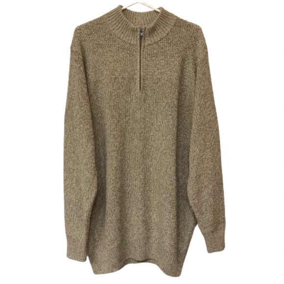 Red Head 1/4 Zip Pullover Knit Sweater XLT XL Tall New Tan - Picture 2 of 9